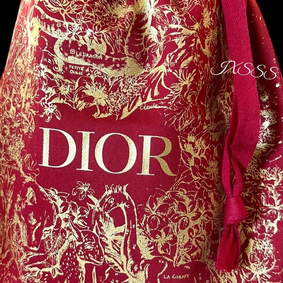 Red-Gold *Limited Edition* Dior Beauty (Lunar New Year) Drawstring Bag/Pouch - Picture 3 of 11